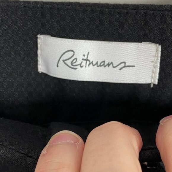 Reitmans Black Dress Pants Textured‎ Size 16 High Rise Pockets Business Casual - Picture 4 of 11